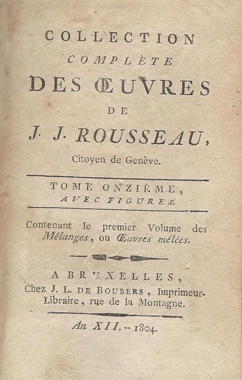 Oeuvres - Jean-Jacques Rousseau - copertina