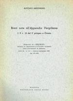 Brevi Note All'Appendix Vergiliana. I Il V.18 Del 2° Priapeo E Orazio. Estratto Da Helikon, Rivista Di Tradizione E Cultura Classica Dell'Università Di Messina Anno Iii N.1-4 Gennaio Dicembre 1963