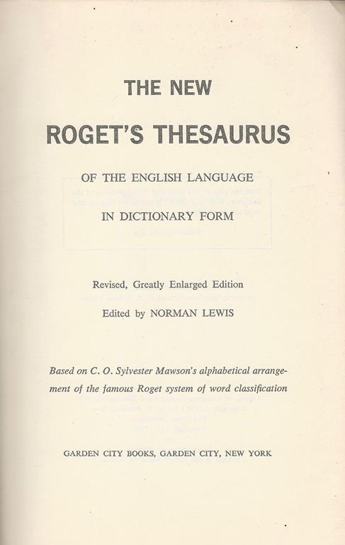 The new Roget's thesaurus. of the english language in dictionary form - copertina