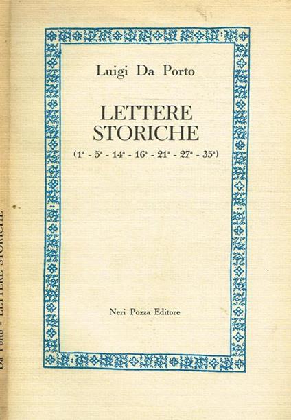 Lettere storiche - Luigi Da Porto - copertina