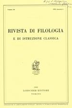 Rivista Di Filologia E Di Istruzione Classica Vol.118 Fascicolo 4. Estratto