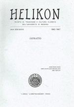 Helikon Anni Xxii Xxvii. Rivista Di Tradizione E Cultura Classica Dell'Università Di Messina. Estratto. Sul Nome Del Vento Hipalus (Ippalo) In Plinio