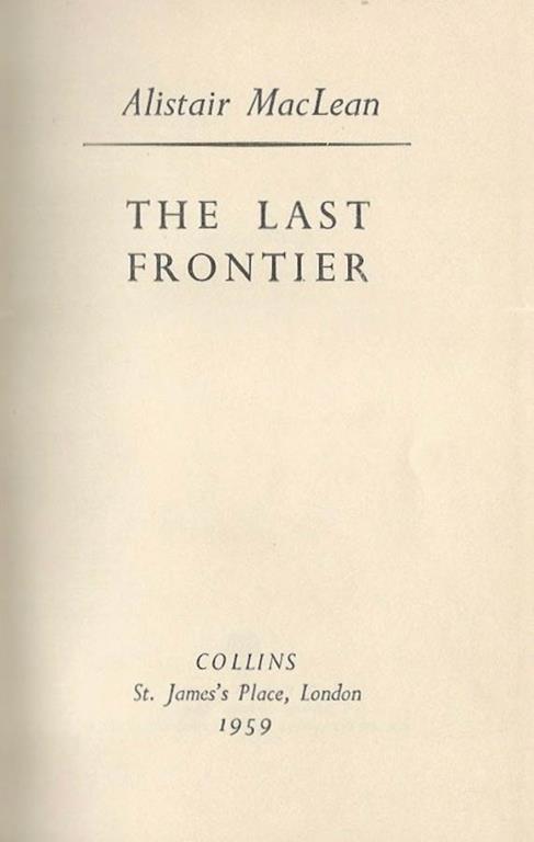 The Last Frontier - Alistair MacLean - copertina