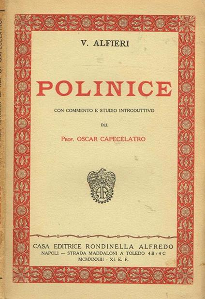 Polinice - Vittorio Alfieri - copertina