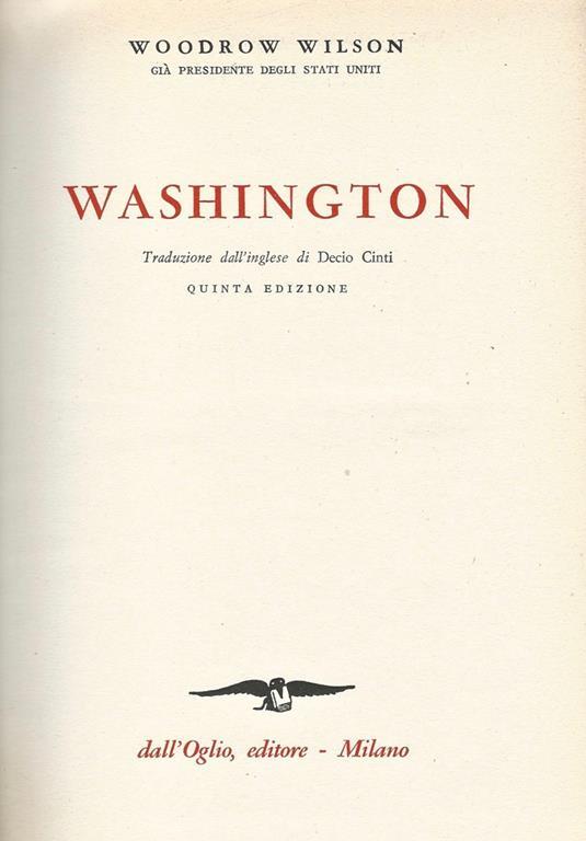Washington - Woodrow Wilson - copertina