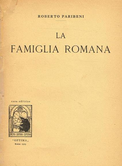 La Famiglia Romana - Roberto Paribeni - copertina