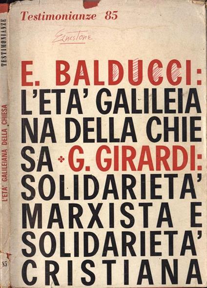 Testimonianze Anno IX n. 85. Quaderni mensili di spiritualità - copertina