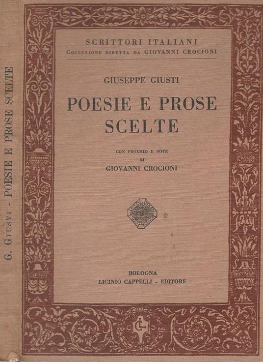 Poesie e prose scelte - Giuseppe Giusti - copertina