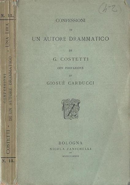 Confessioni Di Un Autore Drammatico - Giuseppe Costetti - copertina