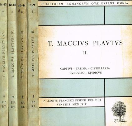 T.Maccius Plautus Vol. Ii Iii Iv V - copertina