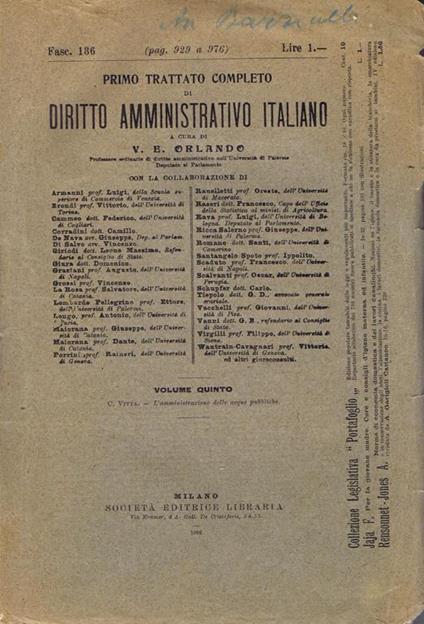 Primo Trattato Completo di Diritto Amministrativo Italiano - copertina