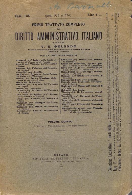 Primo Trattato Completo di Diritto Amministrativo Italiano - copertina