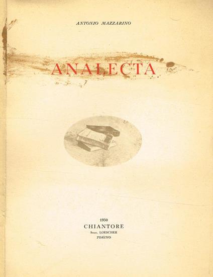 Analecta - Antonio Mazzarino - copertina