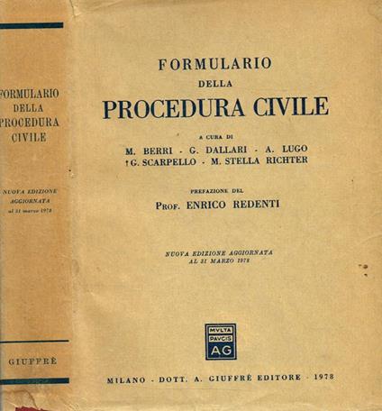 Formulario Della Procedura Civile - copertina