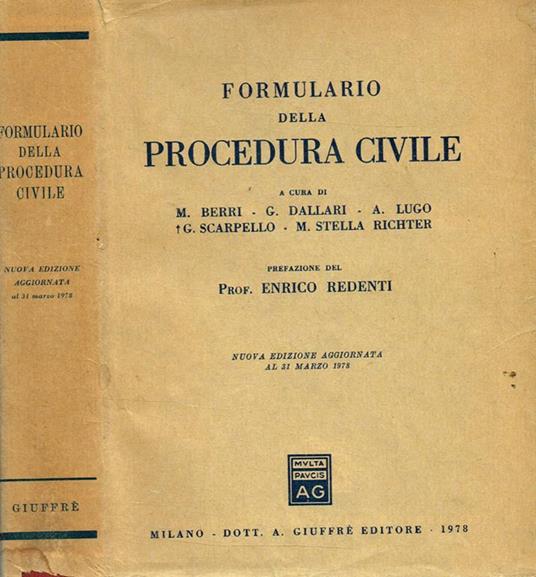 Formulario Della Procedura Civile - copertina