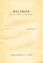 Helikon. Rivista Di Tradizione E Cultura Classica Anno I N.3 Estratto