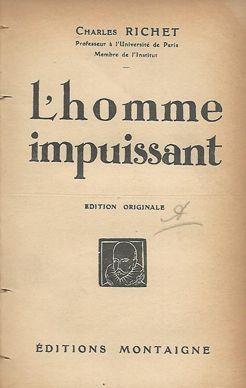 L' homme impuissant - Charles Richet - copertina
