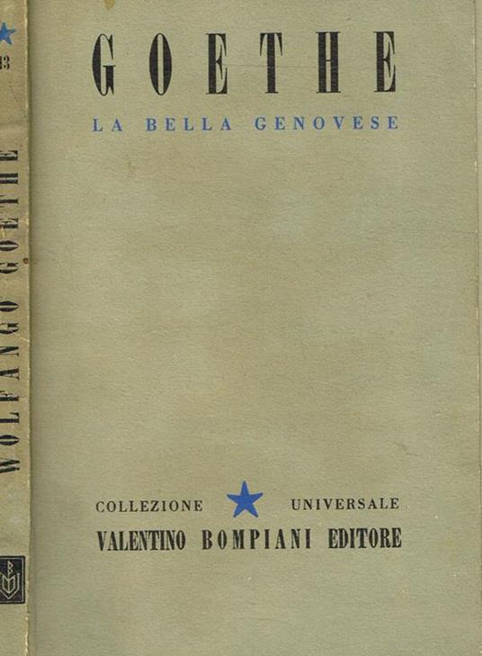 La Bella Genovese - Johann Wolfgang Goethe - copertina
