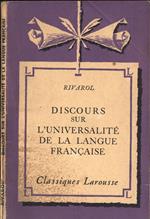 Discours sur l' iniversalitè de la langue francaise