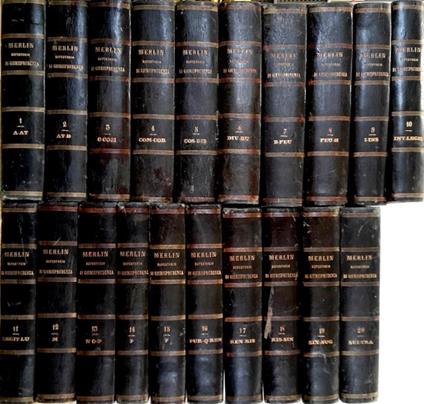 Repertorio universale e ragionato di Giurisprudenza e quistioni di dritto del Signor Merlin. versione italiana di una società di avvocati eseguita nello studio dell' Avvocato Filippo Carrillo - Merlin - copertina