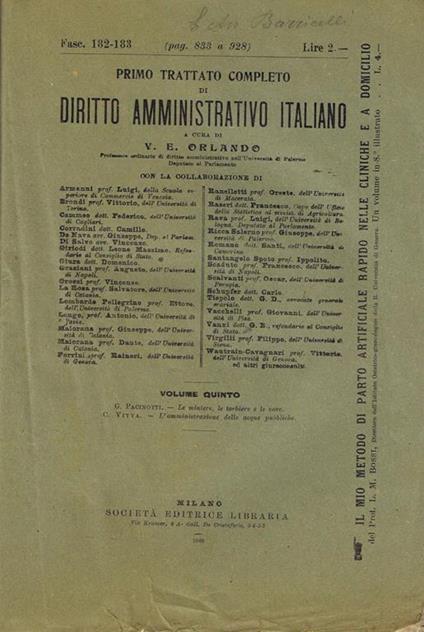 Primo Trattato Completo di Diritto Amministrativo Italiano - copertina