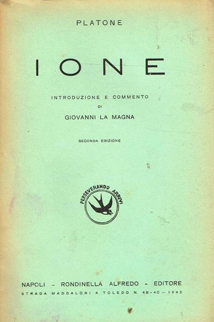 Ione - Platone - copertina