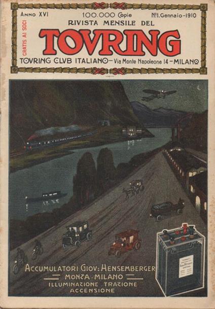 Rivista Mensile del Touring. 1910 - copertina
