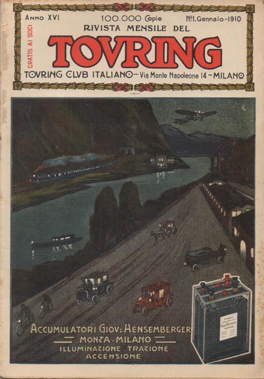 Rivista Mensile del Touring. 1910 - copertina