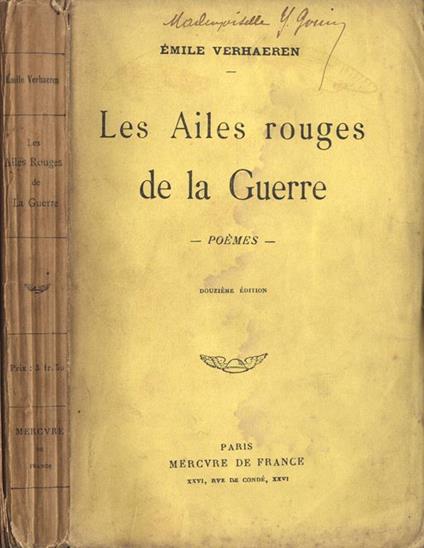 Les ailes rouges de la guerre. Poèmes - Emile Verhaeren - copertina