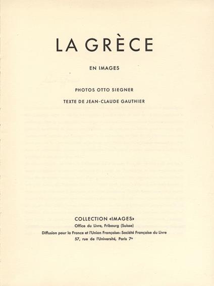 La Grèce. en images - Jean-Claude Gauthier,Otto Siegner - copertina