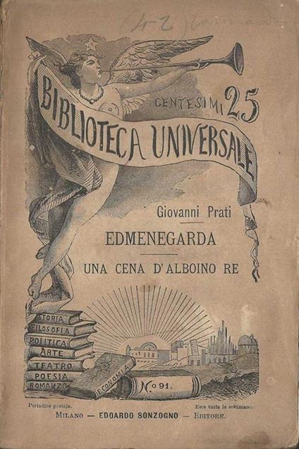 Edmenegarda. Una Cena D'Albonio Re - Giovanni Prati - copertina