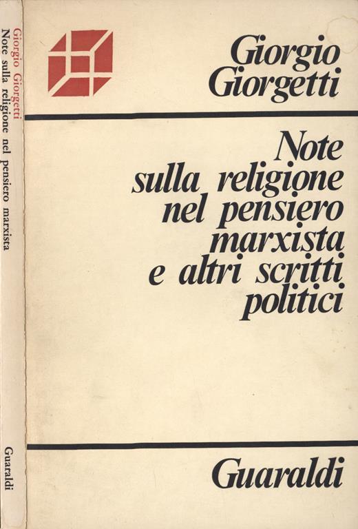 Note sulla religione nel pensiero marxista e altri scritti politici - G. Giorgetti - copertina