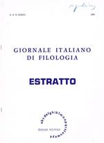 Giornale Italiano Di Filologia N.S. X (Xxxi). Estratto
