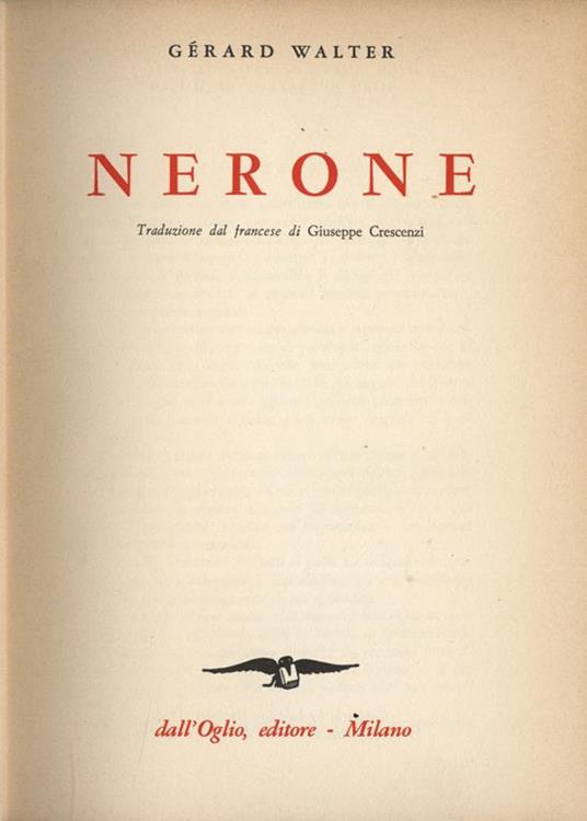 Nerone - Gérard Walter - copertina