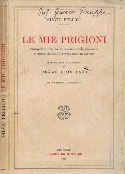Le Mie Prigioni - Silvio Pellico - copertina
