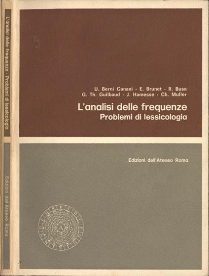 L' analisi delle frequenze. Problemi di lessicologia - copertina
