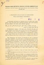 A Proposito Di Un Passo Di Sahrastani Sulla Dottrina Mazdakita. Estratto Dalla Rivista Degli Studi Orientali Volume Xxii