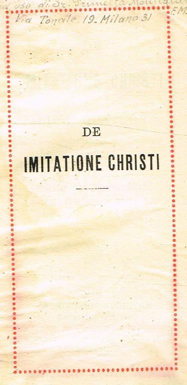 De Imitatione Christi Libri Quatuor - copertina