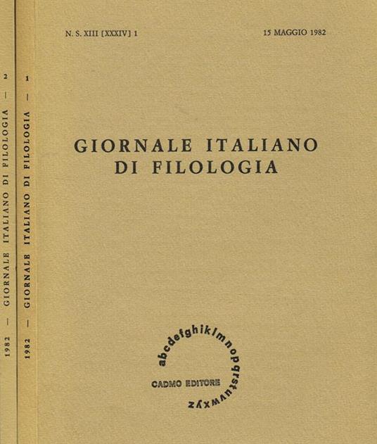 Giornale Italiano Di Filologia N.S. Anno Xiii - copertina