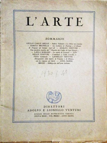 L' arte - copertina