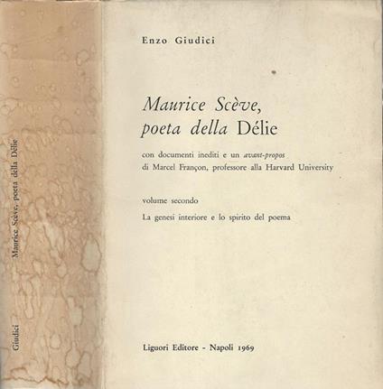 Maurice Scève, poeta della Délie - Enzo Giudici - copertina
