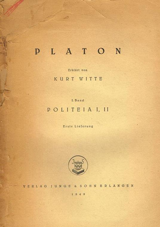 Politeia I,Ii - Platone - copertina