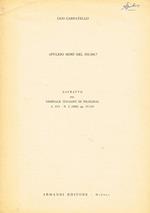 Apuleio Morì Nel 163-164?. Estratto Dal Giornale Italiano Di Filologia A.Xvi N.2 1963