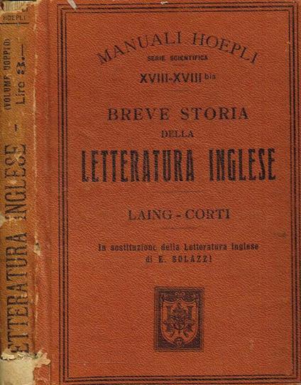 Breve Storia Della Letteratura Inglese - F.A. Laing - copertina