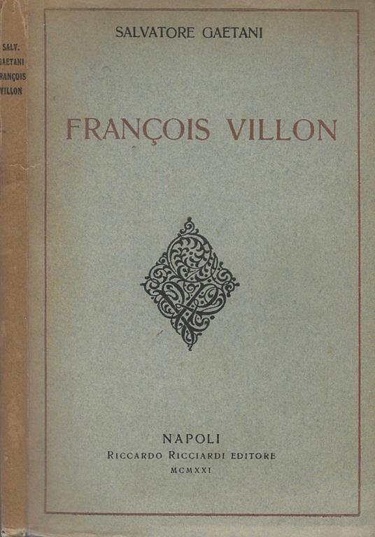 François Villon - Salvatore Gaetani - copertina