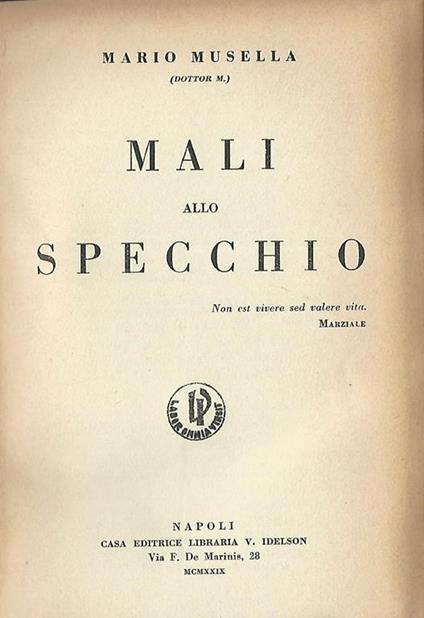 Mali allo specchio - Mario Musella - copertina