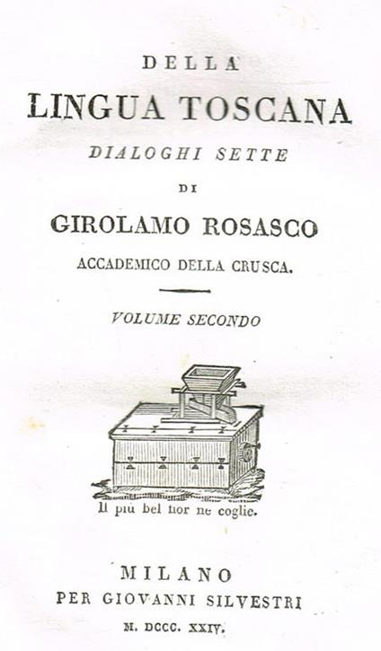 Della Lingua Toscana Vol.Ii. Dialoghi Sette - Girolamo Rosasco - copertina