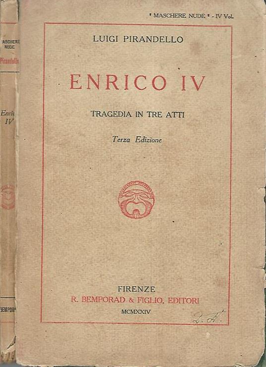 Enrico IV. Tragedia in tre atti - Luigi Pirandello - copertina