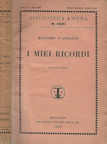 I miei ricordi (volume primo) - Massimo D'Azeglio - copertina