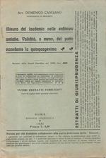 Misura del laudemio nelle enfiteusi antiche. Validità, o meno, del patto eccedente la quinquagesima.. Estratto dalla Sinossi Giuridica, art. 1562, fasc. 492
